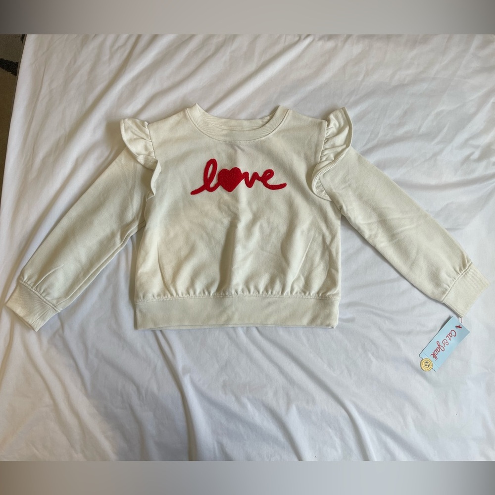 Cat & Jack Cream w/Red “love” Sweatshirt